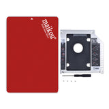 Maxbell 2.5inch SATA3.0 240GB SSD Solid State Drive for Laptop +HDD Caddy Tray Red