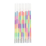 Maxbell 10Pcs Rainbow Color Gel Pen Refill 1.0mm Doodle Gel Ink Highlighter 6 Colors