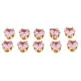 Maxbell 10 pcs Colorful Zircon 8mm Heart Shape Loose Gems Jewelry Making pink