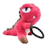 Maxbell Hair Ring Dinosaur Head Rope Plush Toy Short Plush Toy for Kids Red A