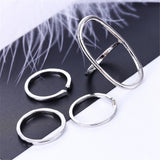 Maxbell Women Hollow Band Bohemian Mid Midi Above Stack Knuckle Finger Rings Silver