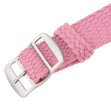 Maxbell 20mm Watch Band Braided Nylon Stainless Steel Buckle Replace Pink