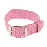 Maxbell 20mm Watch Band Braided Nylon Stainless Steel Buckle Replace Pink