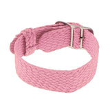 Maxbell 20mm Watch Band Braided Nylon Stainless Steel Buckle Replace Pink