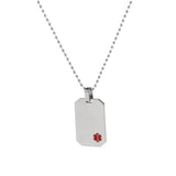 Maxbell Medical Alert Sign Fashion Mens Dog Tag Pendant Stainless Steel Necklace