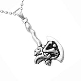 Maxbell Punk Dragon Axe Pendant Necklace Stainless steel Men's Silver Jewelry