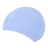 Maxbell Silicone Gel Swimming Cap Shower Hat with Ear Protection Unisex Light Blue