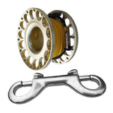 Maxbell Compact Scuba Diving Dive Finger Spool Reel with 50Ft Yellow Line Gold