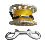 Maxbell Compact Scuba Diving Dive Finger Spool Reel with 50Ft Yellow Line Gold