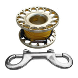 Maxbell Compact Scuba Diving Dive Finger Spool Reel with 50Ft Yellow Line Gold