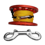 Maxbell Compact Scuba Diving Dive Finger Spool Reel with 50Ft Yellow Line Red