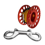 Maxbell Compact Scuba Diving Dive Finger Spool Reel with 50Ft Yellow Line Red