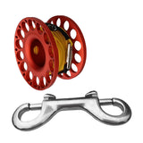 Maxbell Compact Scuba Diving Dive Finger Spool Reel with 50Ft Yellow Line Red