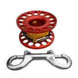 Maxbell Compact Scuba Diving Dive Finger Spool Reel with 50Ft Yellow Line Red