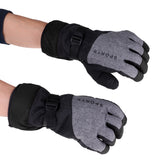 Maxbell Winter Gloves with Wrist Strap for Skiing Snowboarding Shoveling black