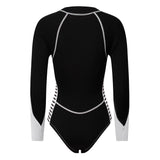 Maxbell Women Neoprene Sleeve Wetsuit Front Zip Diving Bikini Suit Black S