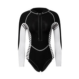 Maxbell Women Neoprene Sleeve Wetsuit Front Zip Diving Bikini Suit Black S