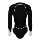 Maxbell Women Neoprene Sleeve Wetsuit Front Zip Diving Bikini Suit Black S