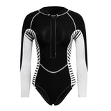 Maxbell Women Neoprene Sleeve Wetsuit Front Zip Diving Bikini Suit Black S