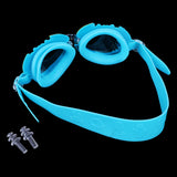 Maxbell Kids Anti-Fog Waterproof PC Swimming Goggles Glasses Cute Crab Frame Cyan