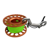 Maxbell Scuba Diving Finger Spool Reel 15m Line with Double Ended Bolt Snap Orange