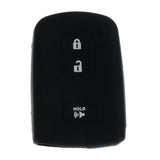 Maxbell 3 Buttons Silicone Car Smart Key Shell Fob Case Cover for Toyota  Black 1