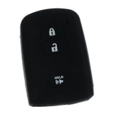 Maxbell 3 Buttons Silicone Car Smart Key Shell Fob Case Cover for Toyota  Black 1