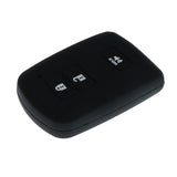 Maxbell 3 Buttons Silicone Car Smart Key Shell Fob Case Cover for Toyota  Black 1