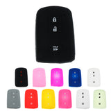 Maxbell 3 Buttons Silicone Car Smart Key Shell Fob Case Cover for Toyota  Black 1
