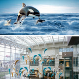 Maxbell Wall Art Hanging Decor Resin Dolphin Pendant Wall Ceiling Decor Yellow S