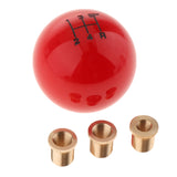 Maxbell Universal Car 5 Manual Speed Round Ball Gear Shift Knob Lever  Red