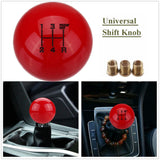 Maxbell Universal Car 5 Manual Speed Round Ball Gear Shift Knob Lever  Red