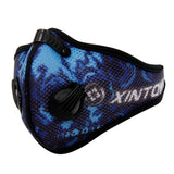 Maxbell Cycling Half Face Mask Activated Carbon Filter Mesh Cloth Blue