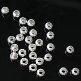 Maxbell 50 Pcs 3mm Round Silver Plated Spacer Beads