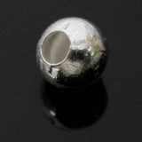 Maxbell 50 Pcs 3mm Round Silver Plated Spacer Beads