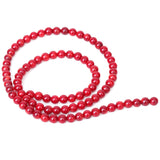 Maxbell 4mm Natural Red Coral Round Loose Beads Strand 15.5 Inch