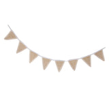 Maxbell Jute Burlap Fabric Bunting Banner Vintage Lace 8 Flags for Wedding Party