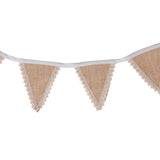 Maxbell Jute Burlap Fabric Bunting Banner Vintage Lace 8 Flags for Wedding Party