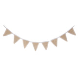 Maxbell Jute Burlap Fabric Bunting Banner Vintage Lace 8 Flags for Wedding Party