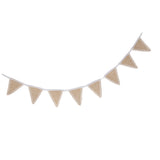 Maxbell Jute Burlap Fabric Bunting Banner Vintage Lace 8 Flags for Wedding Party