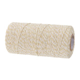 Maxbell 100M Wrap Gift Cotton Rope Ribbon Twine Rope Cord String Light Brown, White