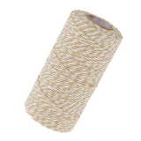 Maxbell 100M Wrap Gift Cotton Rope Ribbon Twine Rope Cord String Light Brown, White