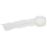 Maxbell White Faux Pearls Lace Trim DIY Sewing Applique 100cm x 4.5cm