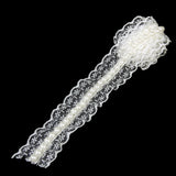 Maxbell White Faux Pearls Lace Trim DIY Sewing Applique 100cm x 4.5cm