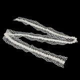 Maxbell White Faux Pearls Lace Trim DIY Sewing Applique 100cm x 4.5cm