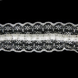 Maxbell White Faux Pearls Lace Trim DIY Sewing Applique 100cm x 4.5cm