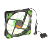 Maxbell 3-4Pin 15 LED Light Neon Quite 120mm PC Computer Case CPU Cooling Fan Green