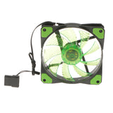 Maxbell 3-4Pin 15 LED Light Neon Quite 120mm PC Computer Case CPU Cooling Fan Green