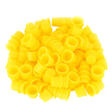 Maxbell 100 Pieces Disposable Plastic Tattoo Cup Pigment Ink Holder Medium Yellow