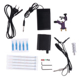 Maxbell Complete Tattoo Kit Rotary Machine Power Supply Foot Pedal Needles EU Purple